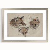 Grunge Fox Sketches - Vintage Grunge Aesthetic Canvas Print Art