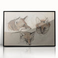 Grunge Fox Sketches - Vintage Grunge Aesthetic Canvas Print Art