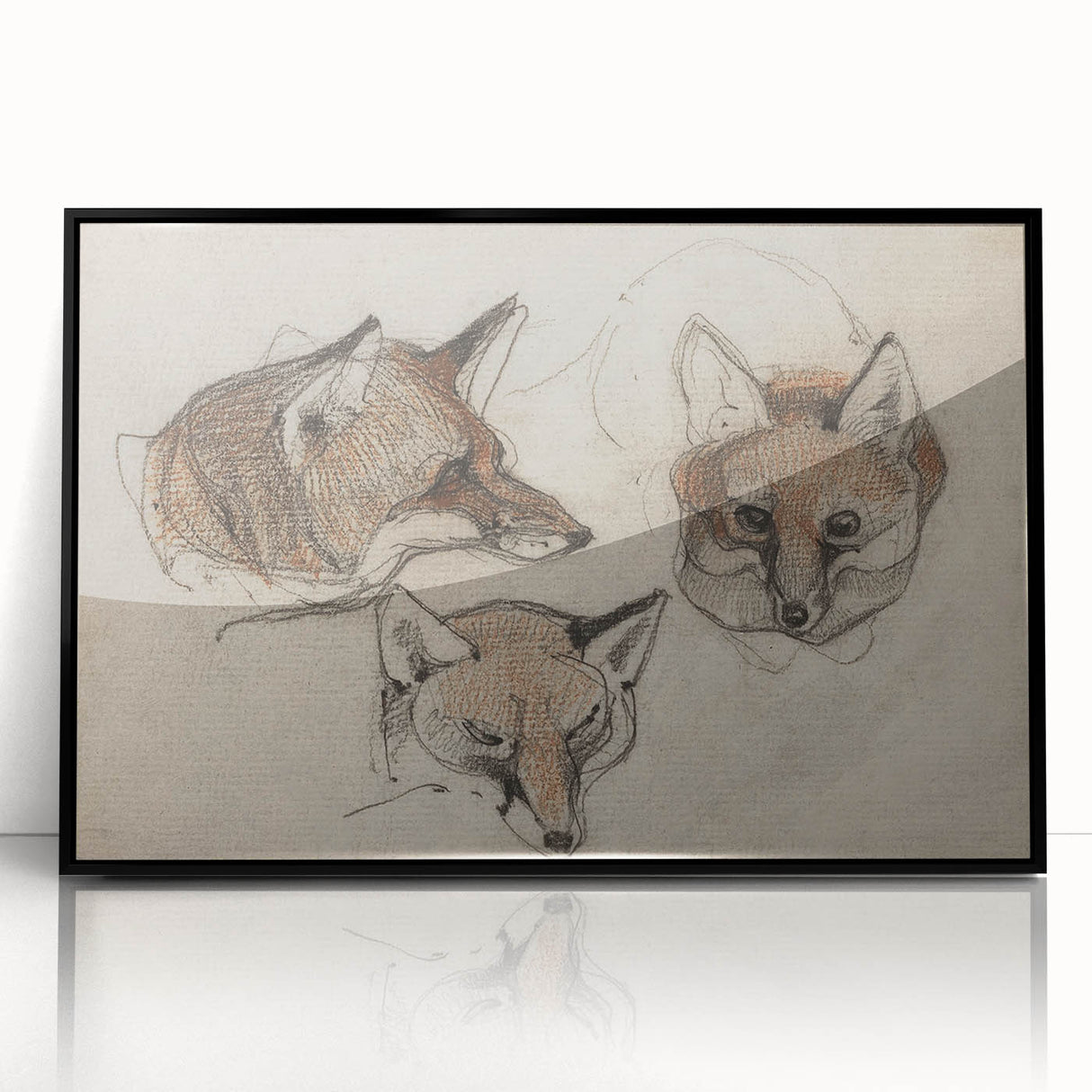 Grunge Fox Sketches - Vintage Grunge Aesthetic Canvas Print Art