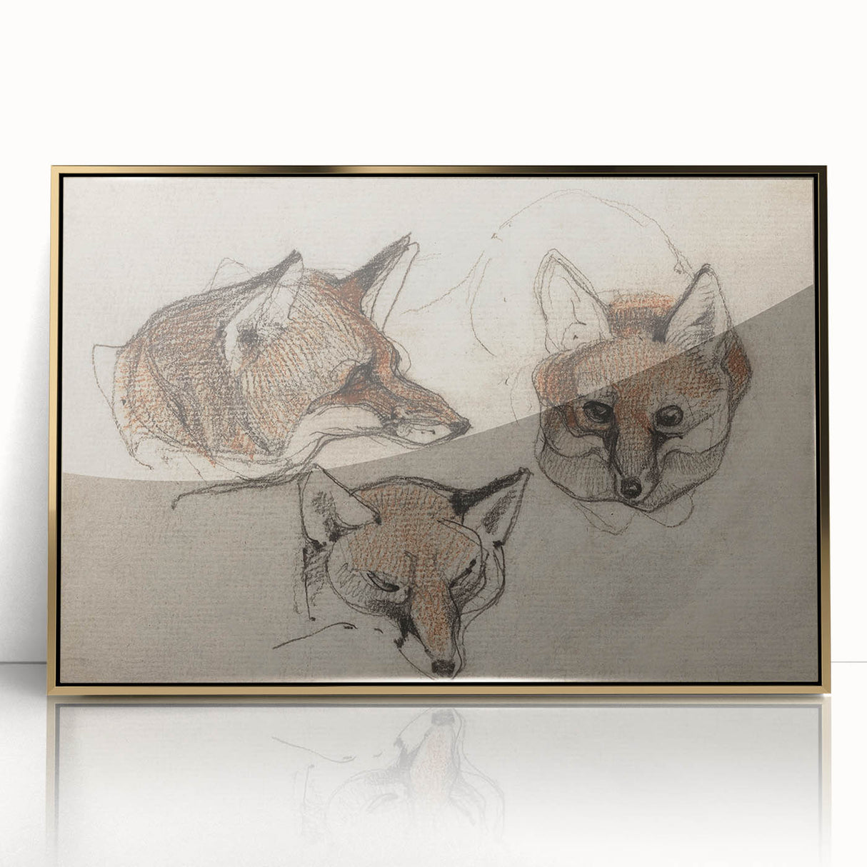 Grunge Fox Sketches - Vintage Grunge Aesthetic Canvas Print Art