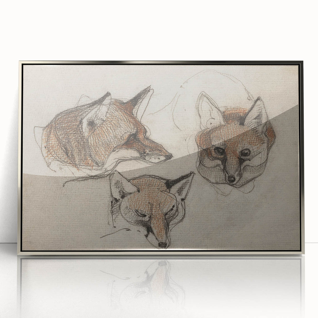 Grunge Fox Sketches - Vintage Grunge Aesthetic Canvas Print Art