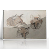 Grunge Fox Sketches - Vintage Grunge Aesthetic Canvas Print Art