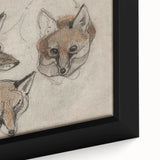 Grunge Fox Sketches - Vintage Grunge Aesthetic Canvas Print Art