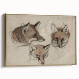 Grunge Fox Sketches - Vintage Grunge Aesthetic Canvas Print Art