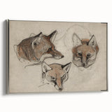 Grunge Fox Sketches - Vintage Grunge Aesthetic Canvas Print Art