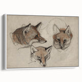 Grunge Fox Sketches - Vintage Grunge Aesthetic Canvas Print Art