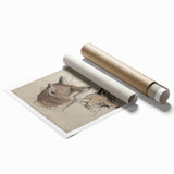 Grunge Fox Sketches - Vintage Grunge Aesthetic Canvas Print Art