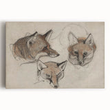 Grunge Fox Sketches - Vintage Grunge Aesthetic Canvas Print Art