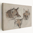 Grunge Fox Sketches - Vintage Grunge Aesthetic Canvas Print Art