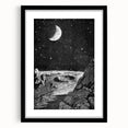 Grunge Wall Art - Cosmic Lunar Landscape Print - Space Grunge Decor