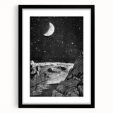 Grunge Wall Art - Cosmic Lunar Landscape Print - Space Grunge Decor