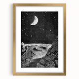 Grunge Wall Art - Cosmic Lunar Landscape Print - Space Grunge Decor