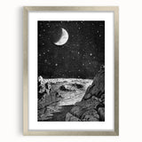 Grunge Wall Art - Cosmic Lunar Landscape Print - Space Grunge Decor