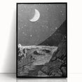 Grunge Wall Art - Cosmic Lunar Landscape Print - Space Grunge Decor