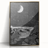 Grunge Wall Art - Cosmic Lunar Landscape Print - Space Grunge Decor
