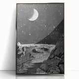 Grunge Wall Art - Cosmic Lunar Landscape Print - Space Grunge Decor