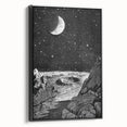 Grunge Wall Art - Cosmic Lunar Landscape Print - Space Grunge Decor