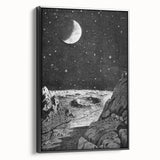 Grunge Wall Art - Cosmic Lunar Landscape Print - Space Grunge Decor