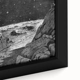Grunge Wall Art - Cosmic Lunar Landscape Print - Space Grunge Decor
