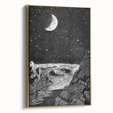 Grunge Wall Art - Cosmic Lunar Landscape Print - Space Grunge Decor
