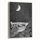 Grunge Wall Art - Cosmic Lunar Landscape Print - Space Grunge Decor