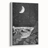 Grunge Wall Art - Cosmic Lunar Landscape Print - Space Grunge Decor