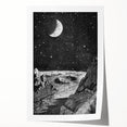 Grunge Wall Art - Cosmic Lunar Landscape Print - Space Grunge Decor