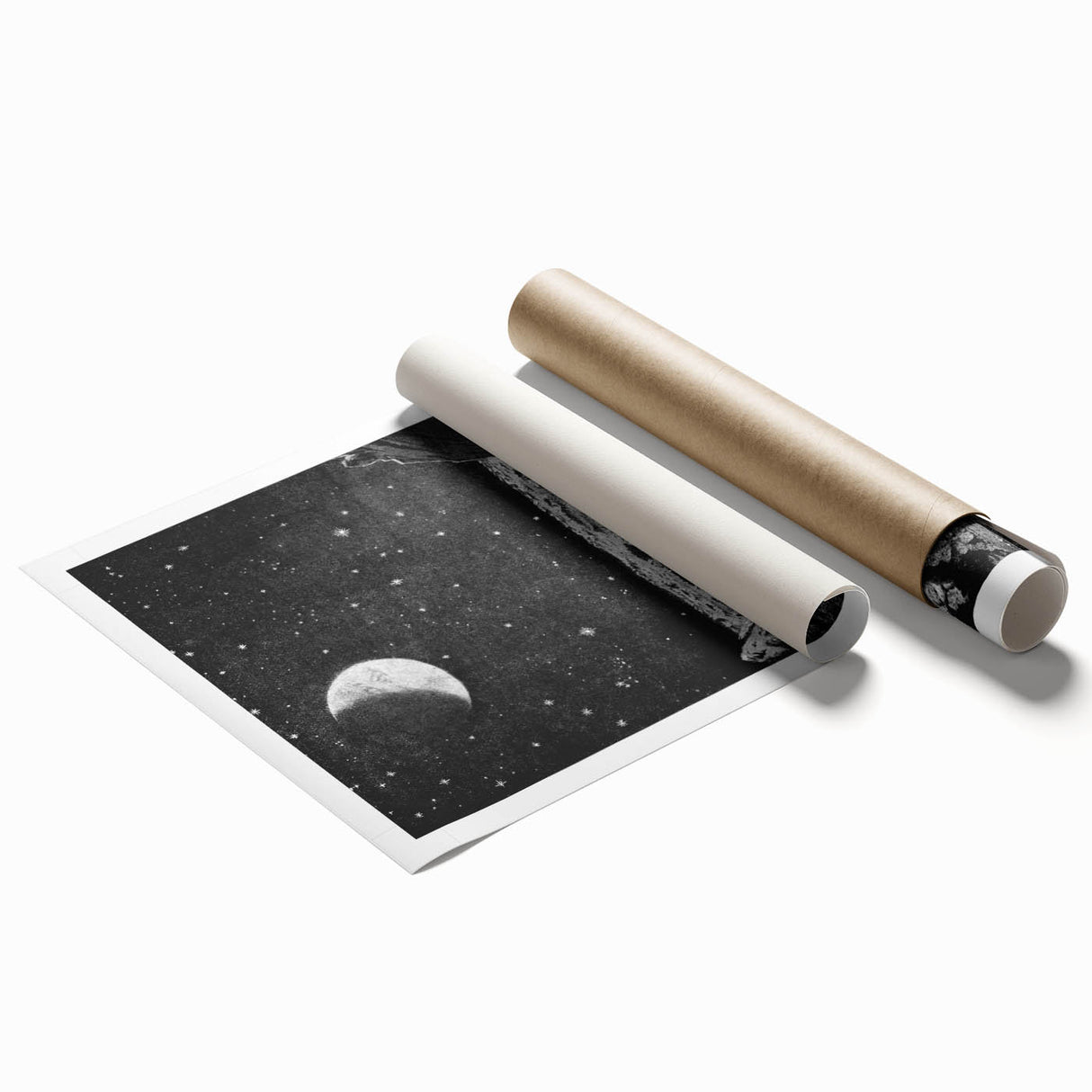 Grunge Wall Art - Cosmic Lunar Landscape Print - Space Grunge Decor
