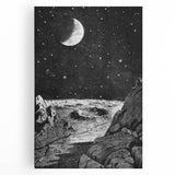 Grunge Wall Art - Cosmic Lunar Landscape Print - Space Grunge Decor