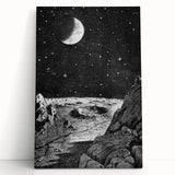 Grunge Wall Art - Cosmic Lunar Landscape Print - Space Grunge Decor