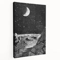 Grunge Wall Art - Cosmic Lunar Landscape Print - Space Grunge Decor