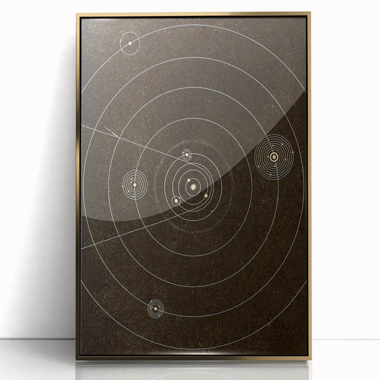 Grunge Solar System Art - Abstract Grunge Canvas Print for Urban Decor