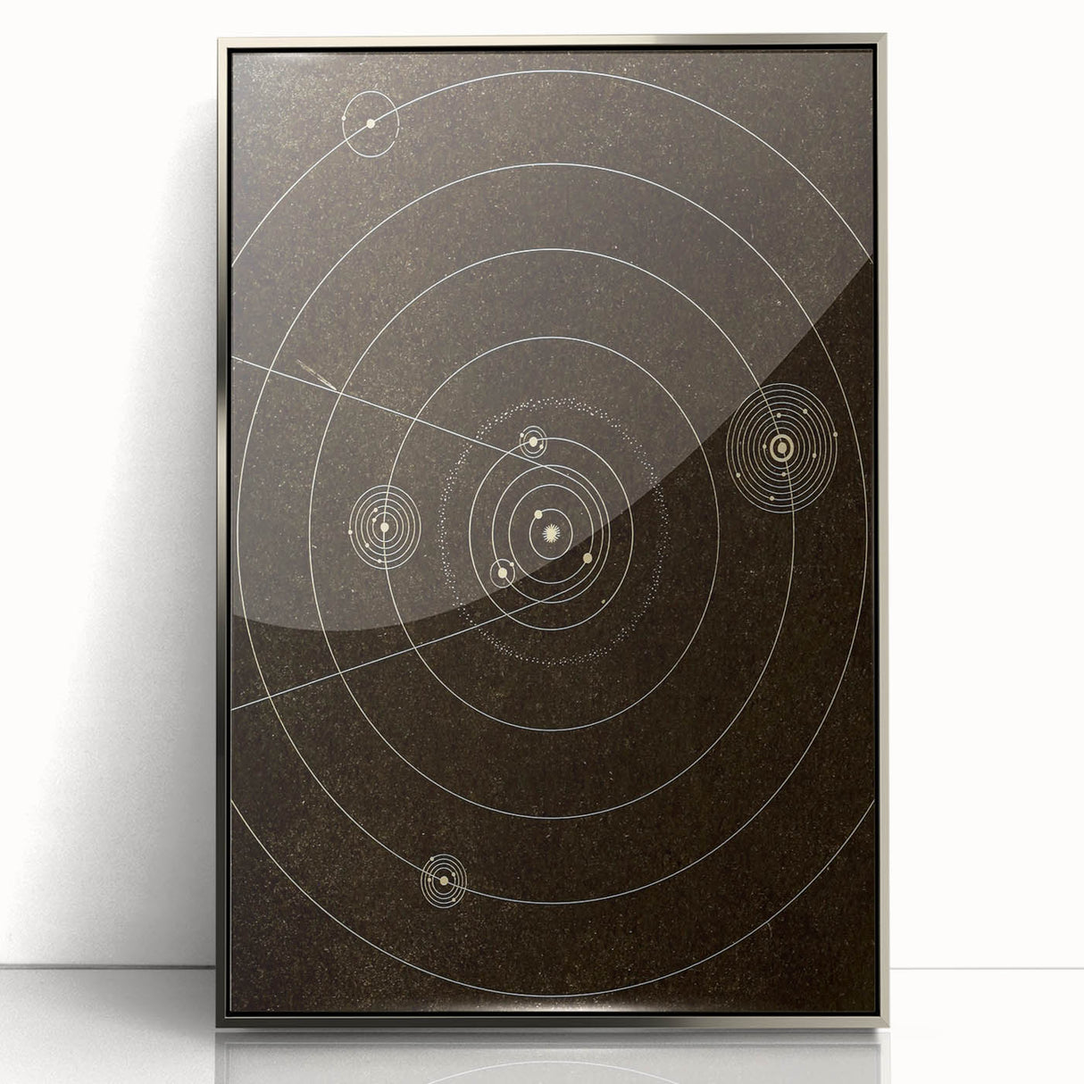 Grunge Solar System Art - Abstract Grunge Canvas Print for Urban Decor