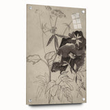 Botanical Black and White Grunge Wall Art - Vintage Grunge Canvas Print
