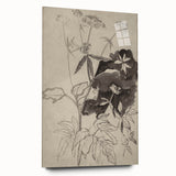 Botanical Black and White Grunge Wall Art - Vintage Grunge Canvas Print