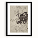 Botanical Black and White Grunge Wall Art - Vintage Grunge Canvas Print