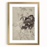 Botanical Black and White Grunge Wall Art - Vintage Grunge Canvas Print