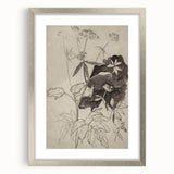 Botanical Black and White Grunge Wall Art - Vintage Grunge Canvas Print