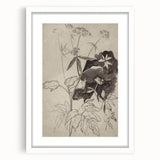 Botanical Black and White Grunge Wall Art - Vintage Grunge Canvas Print