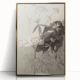 Botanical Black and White Grunge Wall Art - Vintage Grunge Canvas Print