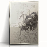 Botanical Black and White Grunge Wall Art - Vintage Grunge Canvas Print