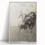 Botanical Black and White Grunge Wall Art - Vintage Grunge Canvas Print