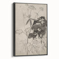 Botanical Black and White Grunge Wall Art - Vintage Grunge Canvas Print
