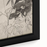 Botanical Black and White Grunge Wall Art - Vintage Grunge Canvas Print