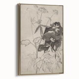 Botanical Black and White Grunge Wall Art - Vintage Grunge Canvas Print