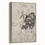 Botanical Black and White Grunge Wall Art - Vintage Grunge Canvas Print