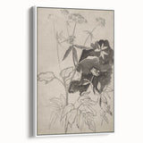 Botanical Black and White Grunge Wall Art - Vintage Grunge Canvas Print