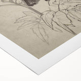 Botanical Black and White Grunge Wall Art - Vintage Grunge Canvas Print