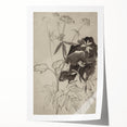 Botanical Black and White Grunge Wall Art - Vintage Grunge Canvas Print