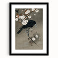 Grunge Crow and Floral Branch Wall Art - Vintage Grunge Canvas Print